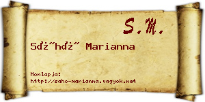 Sáhó Marianna névjegykártya