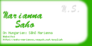 marianna saho business card